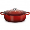 Чугунен съд за печене-ростер Le Creuset 21179300602430, 30 см, 6.2 л, Плътно прилепващ капак за запазване на ароматите, Фурна до 260°C, Индукция, Червен
