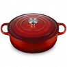 Чугунен съд за печене-ростер Le Creuset 21179300602430, 30 см, 6.2 л, Плътно прилепващ капак за запазване на ароматите, Фурна до 260°C, Индукция, Червен