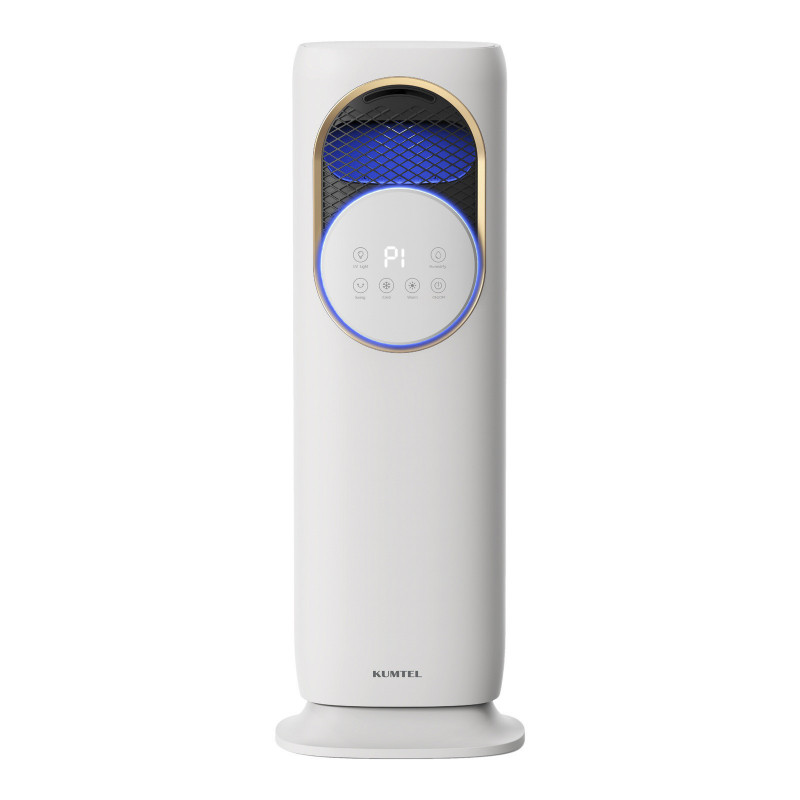 Система за отопление, охлаждане и овлажняване Kumtel HF-310, 1800W, 15-20 м2, 3 л, Сензорно управление, Дистанционно, LED дисплей, Йонизация, Бял/златист