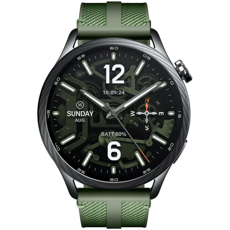 Смарт часовник Xiaomi WATCH S5 M2530W1, 46 мм, 1.48″ AMOLED, GPS, Bluetooth, Водоустойчив, Зелен