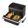 Двоен фритюрник с горещ въздух Cosori Dual Blaze TwinFry CAF-TF102S-AEUR, 10 л, 6 програми, 35-240 C, Таймер, ThermoIQ, Синхронизирано готвене и приключване, Черен/Сребрист