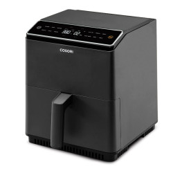 Фритюрник с горещ въздух Cosori Dual Blaze Pro CAF-P681S, 1700 W, 6.4 л, 12 програми, 360 ThermoIQ, Двойни нагреватели, Керамично покритие без PFAS, Черен