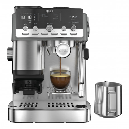 Кафеавтомат 2в1 Ninja Luxe Café Mini ES352EU, 1650W, 9 bar, 250 г, 1.3 л, Barista Assist, 3 настройки пяна, 6 вида еспресо, Инокс