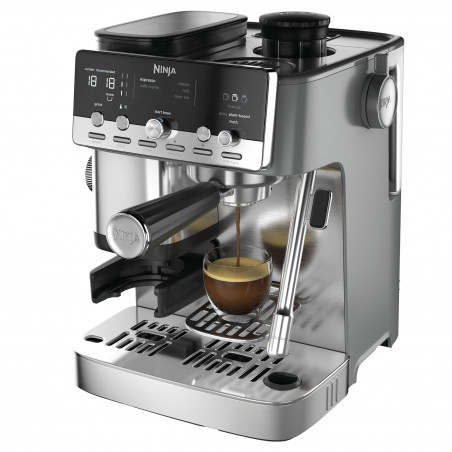 Кафеавтомат 2в1 Ninja Luxe Café Mini ES352EU, 1650W, 9 bar, 250 г, 1.3 л, Barista Assist, 3 настройки пяна, 6 вида еспресо, Инокс
