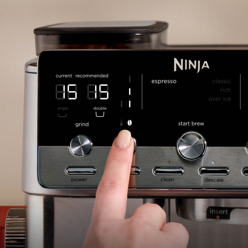 Кафеавтомат 2в1 Ninja Luxe Café Mini ES352EU, 1650W, 9 bar, 250 г, 1.3 л, Barista Assist, 3 настройки пяна, 6 вида еспресо, Инокс