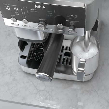 Кафеавтомат 2в1 Ninja Luxe Café Mini ES352EU, 1650W, 9 bar, 250 г, 1.3 л, Barista Assist, 3 настройки пяна, 6 вида еспресо, Инокс
