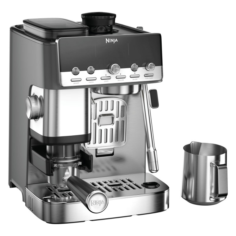 Кафеавтомат 2в1 Ninja Luxe Café Mini ES352EU, 1650W, 9 bar, 250 г, 1.3 л, Barista Assist, 3 настройки пяна, 6 вида еспресо, Инокс