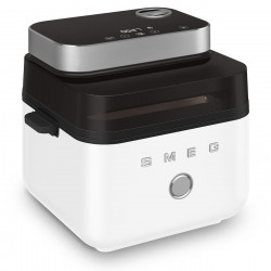 Фритюрник с горещ въздух Smeg Collezione AFC01WHMAU, 1450W, 7.3 л, 40-200°C, 7 програми, Двоен режим, Сензорно управление, Таймер, LED, Бял