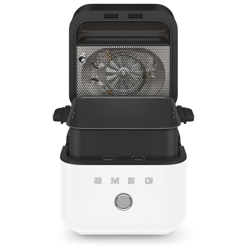 Фритюрник с горещ въздух Smeg Collezione AFC01WHMAU, 1450W, 7.3 л, 40-200°C, 7 програми, Двоен режим, Сензорно управление, Таймер, LED, Бял