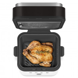 Фритюрник с горещ въздух Smeg Collezione AFC01WHMAU, 1450W, 7.3 л, 40-200°C, 7 програми, Двоен режим, Сензорно управление, Таймер, LED, Бял