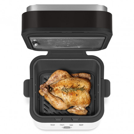 Фритюрник с горещ въздух Smeg Collezione AFC01WHMAU, 1450W, 7.3 л, 40-200°C, 7 програми, Двоен режим, Сензорно управление, Таймер, LED, Бял