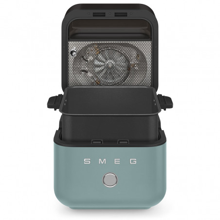 Фритюрник с горещ въздух Smeg Collezione AFC01EGMAU, 1450W, 7.3 л, 40-200°C, 7 програми, Двоен режим, Сензорно управление, Таймер, LED, Зелен