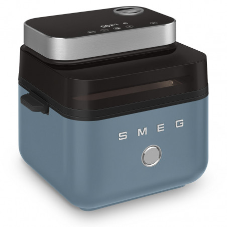 Фритюрник с горещ въздух Smeg Collezione AFC01SBMAU, 1450W, 7.3 л, 40-200°C, 7 програми, Двоен режим, Сензорно управление, Таймер, LED, Син