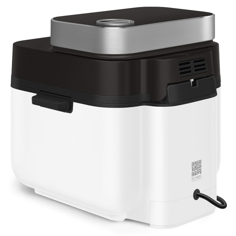 Фритюрник с горещ въздух Smeg Collezione AFC01WHMAU, 1450W, 7.3 л, 40-200°C, 7 програми, Двоен режим, Сензорно управление, Таймер, LED, Бял
