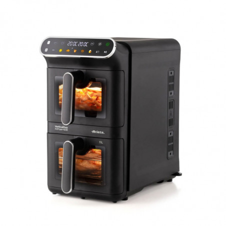 Фритюрник с горещ въздух Ariete 4640/00, 2460W, 11 л, 2 кошници, 6 програми, Сензорен дисплей, Черен