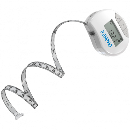 Смарт измервателна лента за тяло RENPHO BMF01 PEU-RF-BMF01-WH, 150 см, LCD дисплей, Bluetooth, Бял