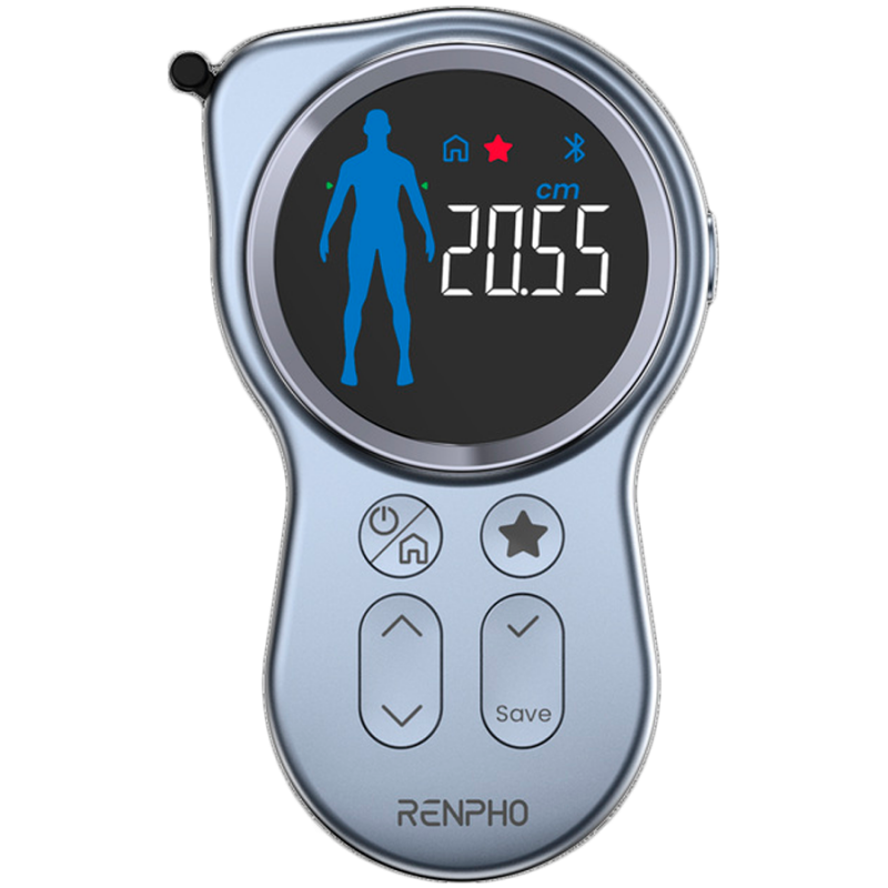 Смарт измервателна лента за тяло RENPHO PEU-R-Y002-BK, 150 см, LCD дисплей, Bluetooth, Черен