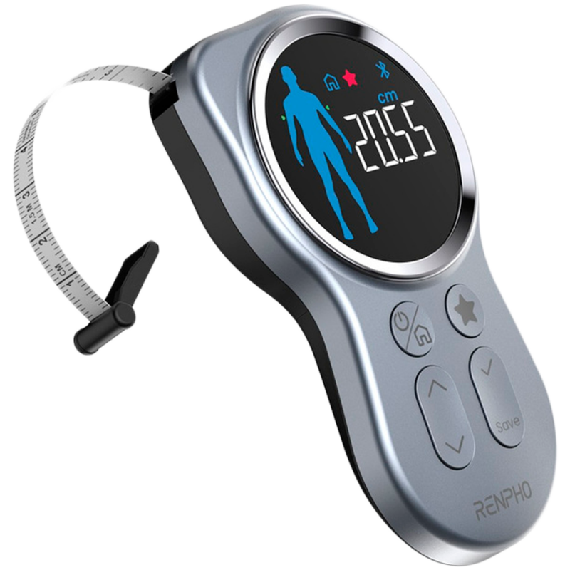 Смарт измервателна лента за тяло RENPHO PEU-R-Y002-BK, 150 см, LCD дисплей, Bluetooth, Черен