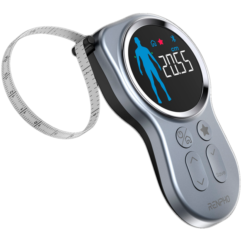 Смарт измервателна лента за тяло RENPHO PEU-R-Y002-BK, 150 см, LCD дисплей, Bluetooth, Черен