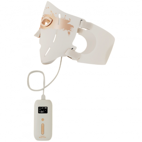 LED маска за лице RENPHO Artemis Blush PEU-E100B-1, Светлинна терапия, 5 степени на интензивност, Таймер, Бял/розов