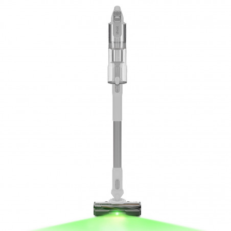 Вертикална прахосмукачка Levoit VortexIQ LSV-V221-VEU, 210W, 0.85 л, 50 мин, 3 степени, Зелена светлина при четката NeoSight™, 5-степенна HEPA, 180° глава, Бял/сребрист