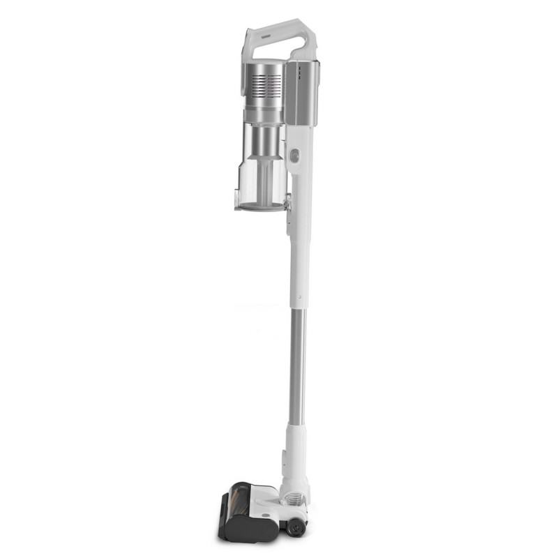 Вертикална прахосмукачка Levoit VortexIQ LSV-V221-VEU, 210W, 0.85 л, 50 мин, 3 степени, Зелена светлина при четката NeoSight™, 5-степенна HEPA, 180° глава, Бял/сребрист