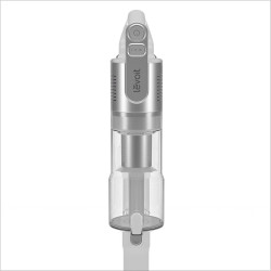 Вертикална прахосмукачка Levoit VortexIQ LSV-V221-VEU, 210W, 0.85 л, 50 мин, 3 степени, Зелена светлина при четката NeoSight™, 5-степенна HEPA, 180° глава, Бял/сребрист