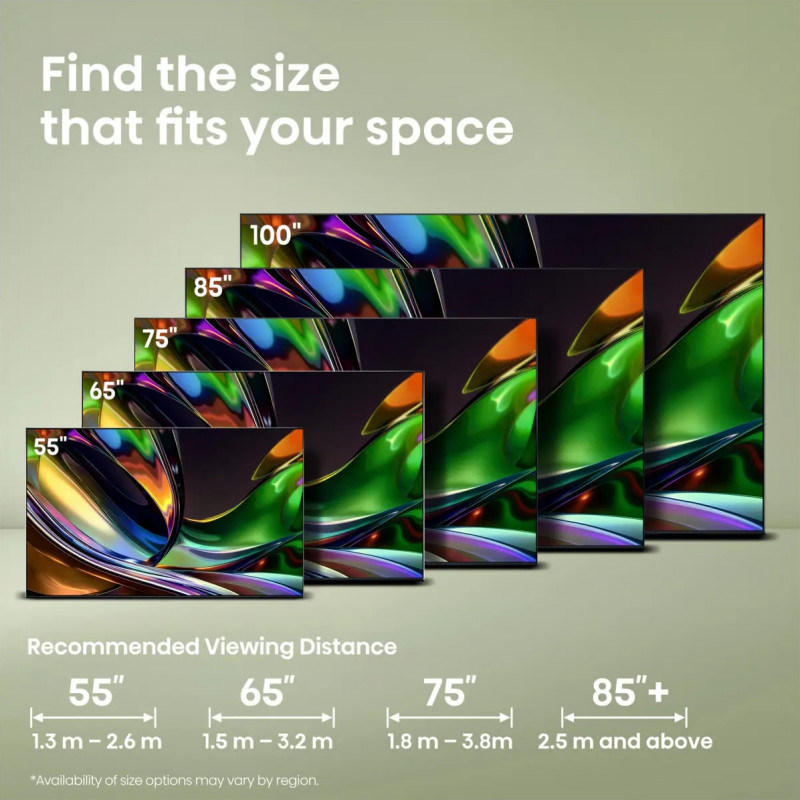 Телевизор Hisense 65UR8S, 4K UltraHD 3840 x 2160, 65", Клас E, Mini-LED, 180 Hz, Антирефлексно покритие, Hi-View AI Engine RGB, VIDAA, Черен