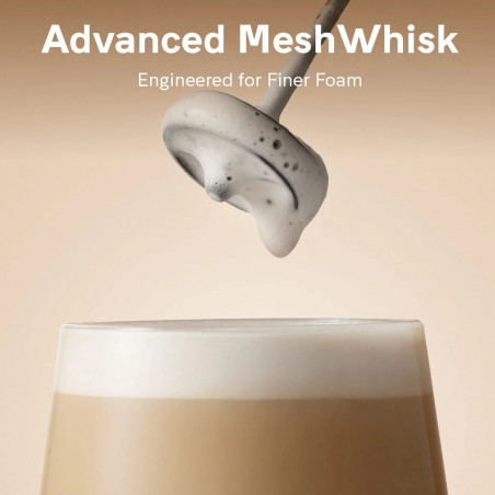 Миксер за разпенване на мляко Outin LattoGo, 2 скорости, MeshWhisk, 1400 mAh, USB Type-C, Кафяв
