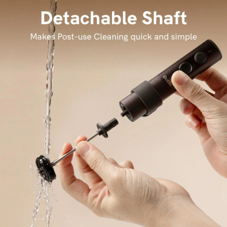 Миксер за разпенване на мляко Outin LattoGo, 2 скорости, MeshWhisk, 1400 mAh, USB Type-C, Кафяв