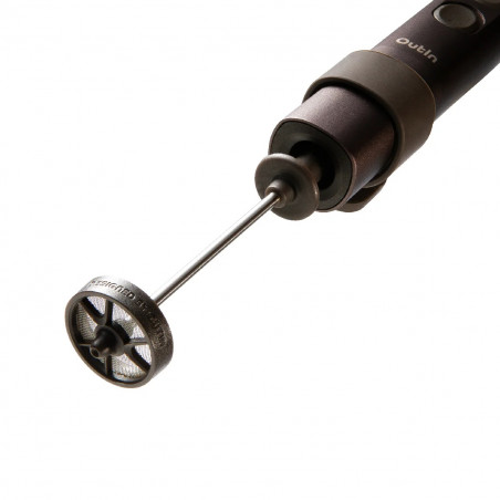 Миксер за разпенване на мляко Outin LattoGo, 2 скорости, MeshWhisk, 1400 mAh, USB Type-C, Кафяв