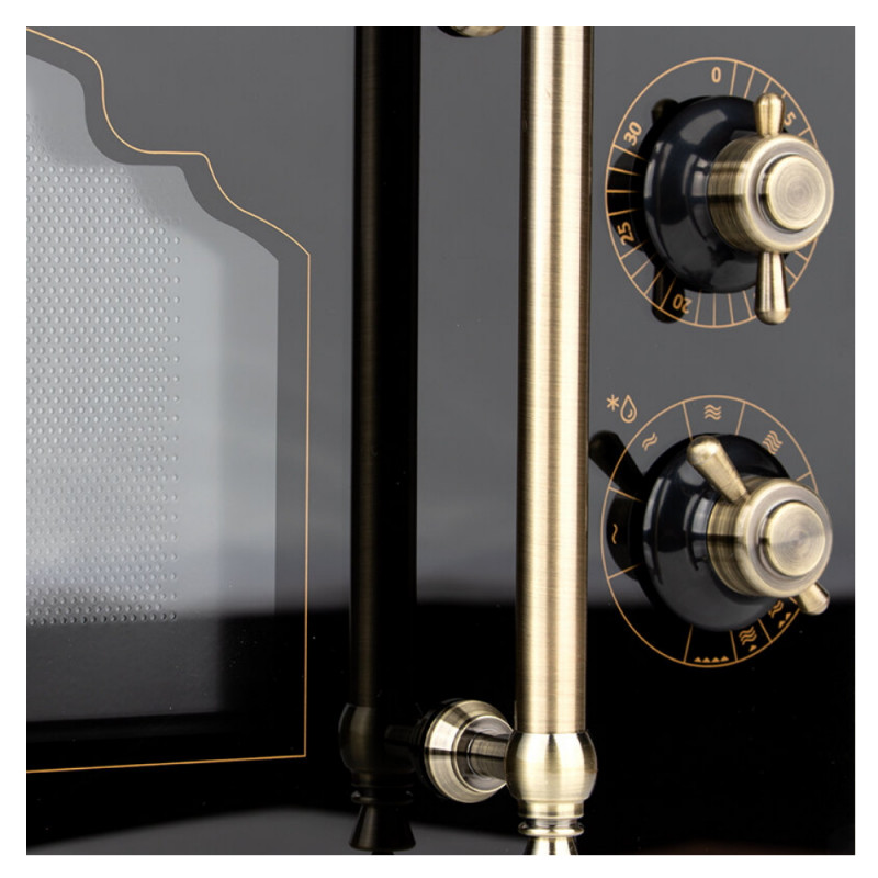 Микровълнова фурна Finlux FMO-2022RBL, 800 W, 20 литра, Грил, Размразяване, Черен